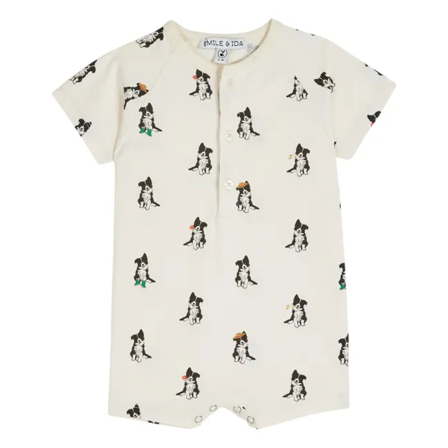 Combishort Border Collie Coton Bio | Crème