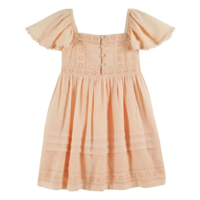 Vestido broderie anglaise | Albaricoque