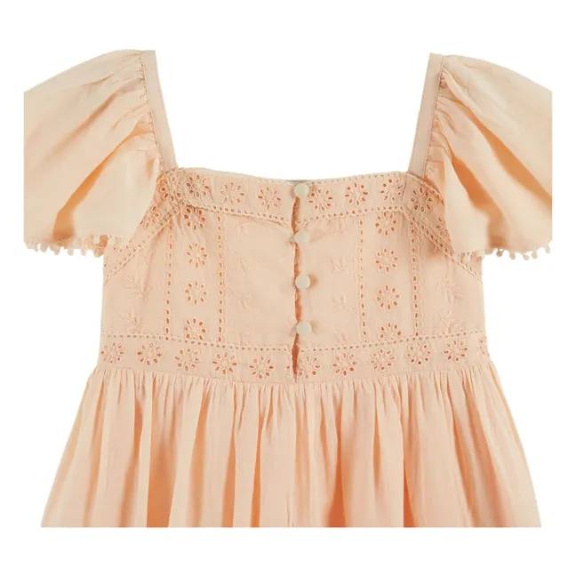 Vestido broderie anglaise | Albaricoque