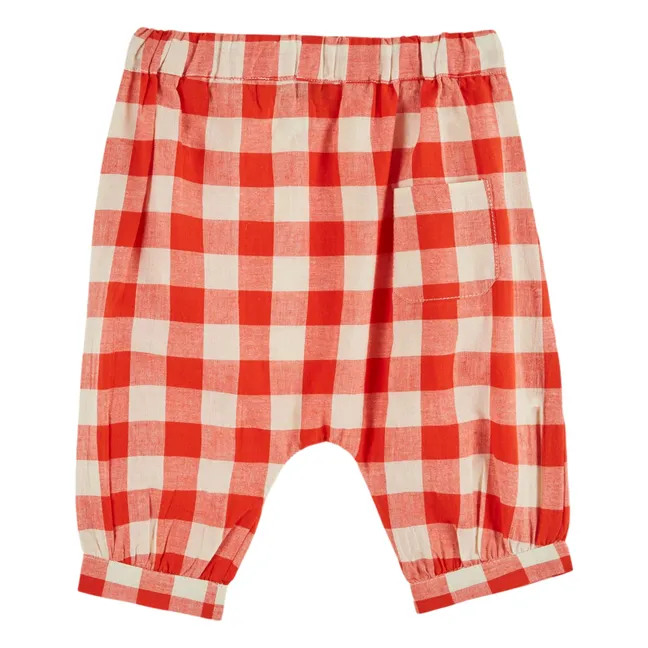 Pantalón Sarouel de algodón ecológico Vichy | Rojo