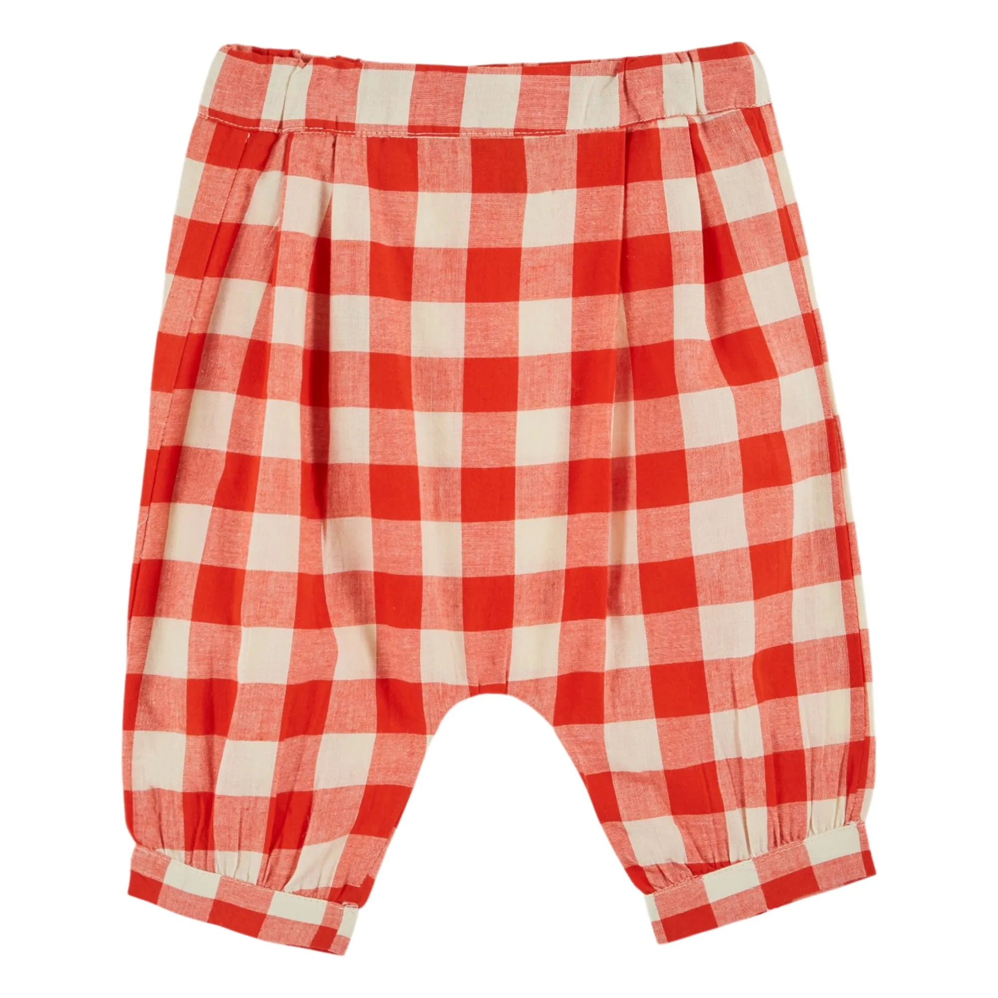 Emile Et Ida Red Vichy Organic Cotton Sarouel Pants