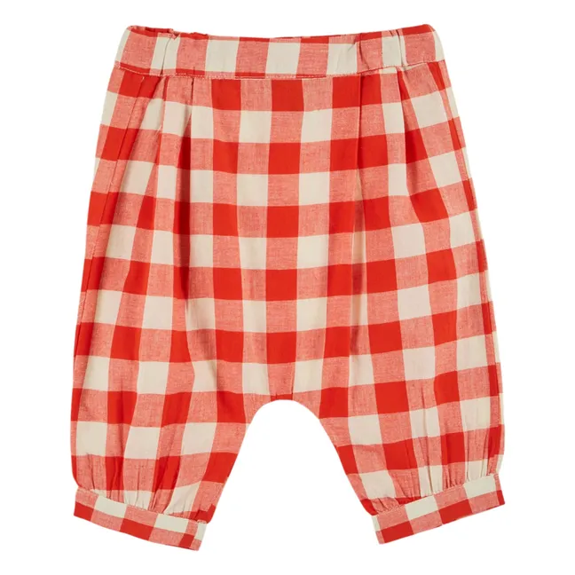 Vichy Organic Cotton Sarouel Pants | Red