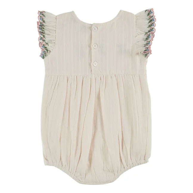 Smocked romper | Cream