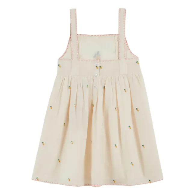 Robe Brodée Citrons | Crème