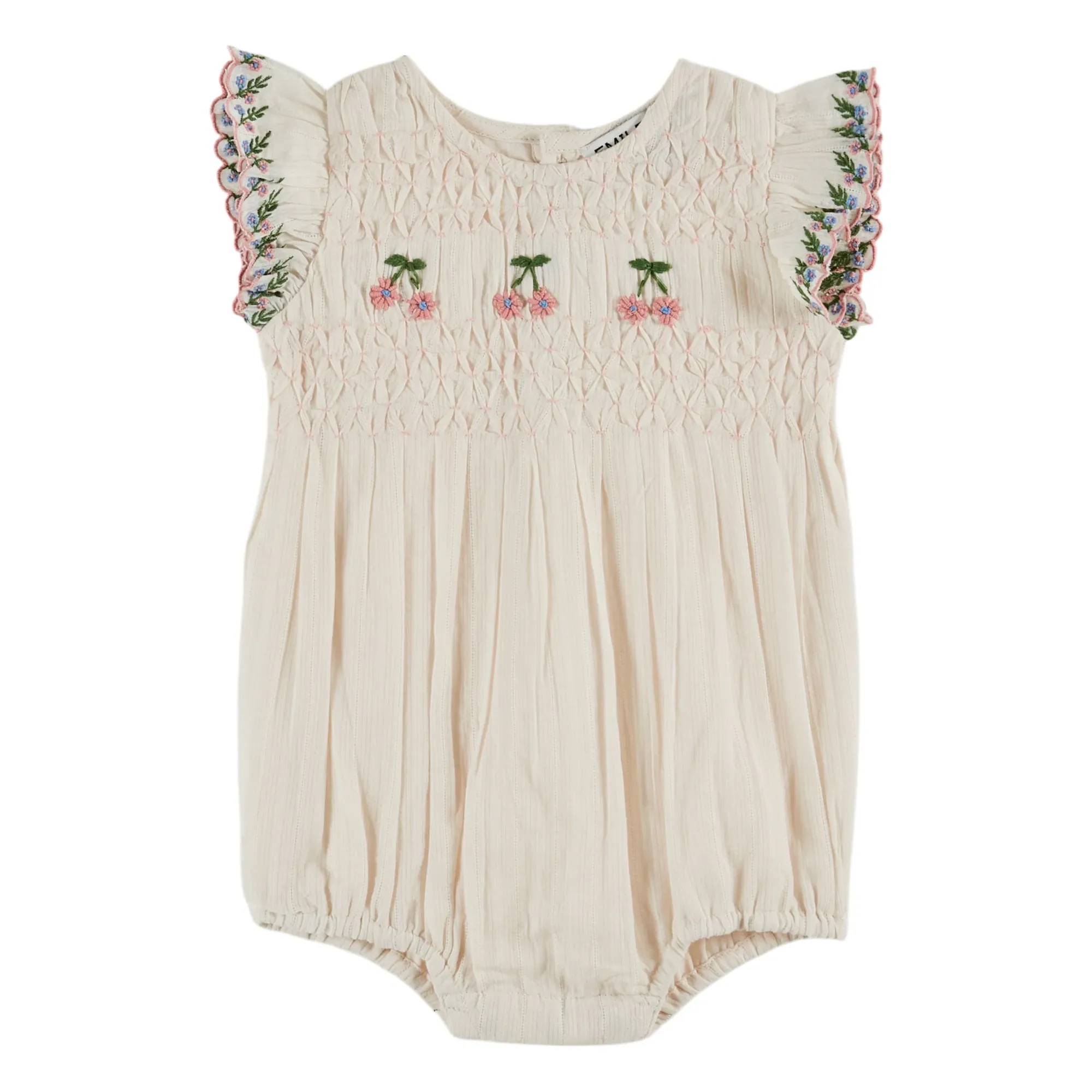 Emile Et Ida Cream Smocked Romper