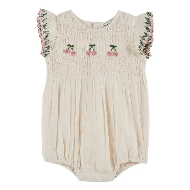 Smocked romper | Cream