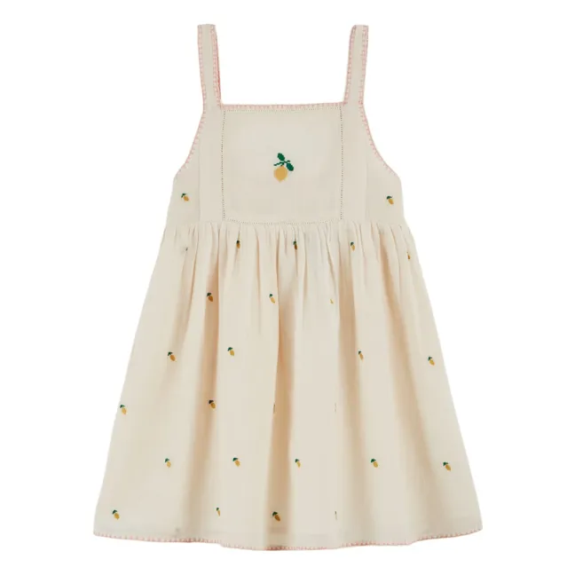 Vestido Bordado Limón | Crema