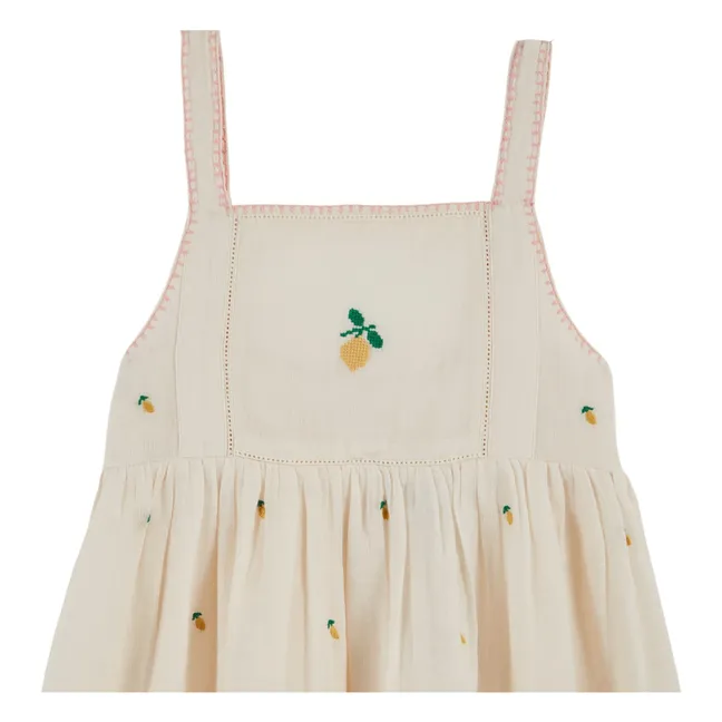 Vestido Bordado Limón | Crema