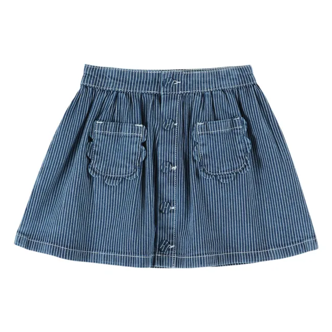 Striped Denim Skirt | Blue