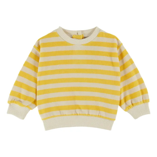 Sudadera de rayas de algodón ecológico | Amarillo