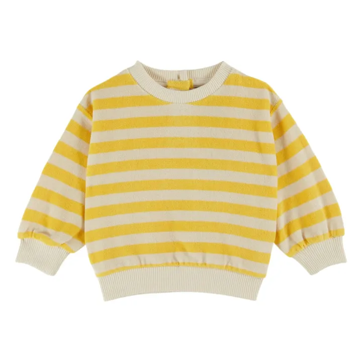 Sudadera de rayas de algodón ecológico | Amarillo- Imagen del producto n°0