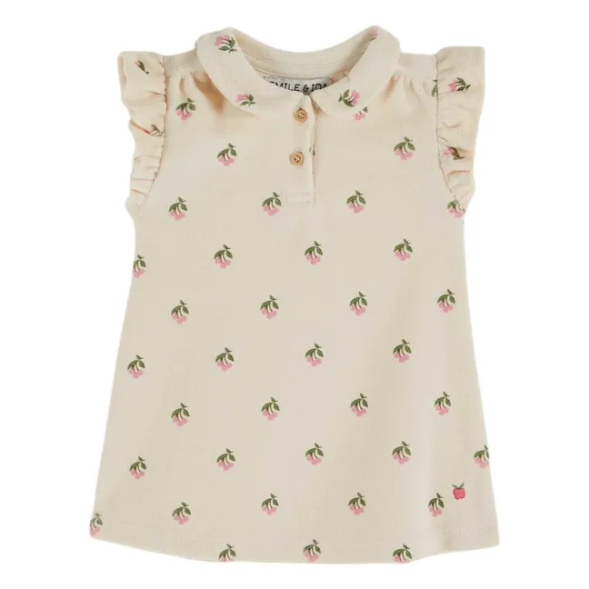 Vestido de toalla de algodón ecológico Cerises | Crema