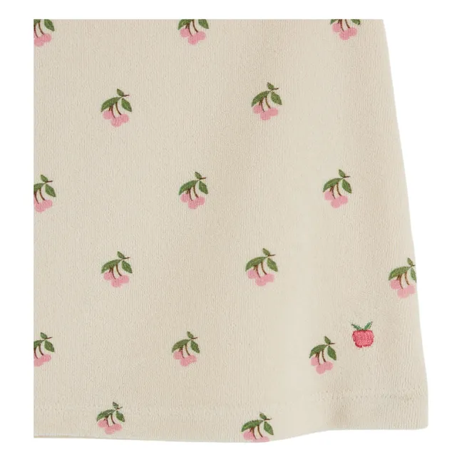 Vestido de toalla de algodón ecológico Cerises | Crema