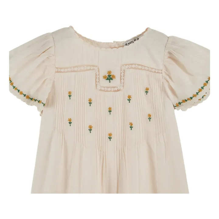 Vestido bordado de flores | Crema- Imagen del producto n°1