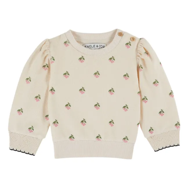 Sudadera de rizo de algodón orgánico Cherry | Crema