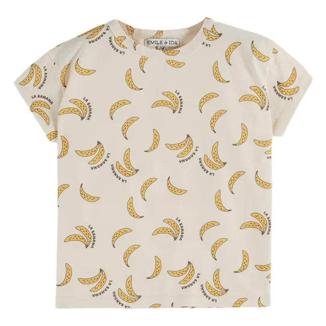 Camiseta de algodón ecológico Banana | Crema