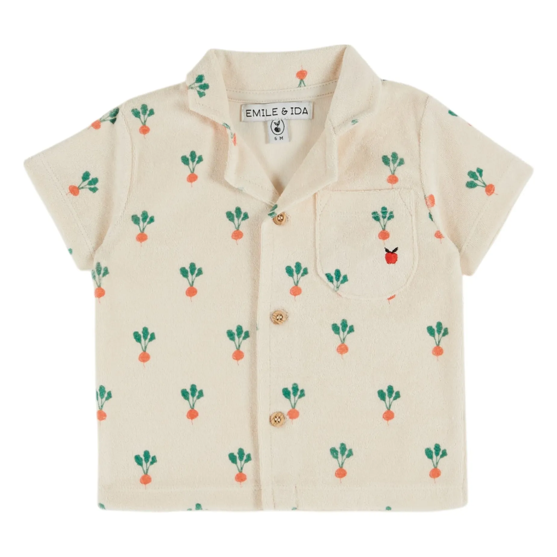 Emile Et Ida Cream Organic Cotton Radish Sponge Shirt