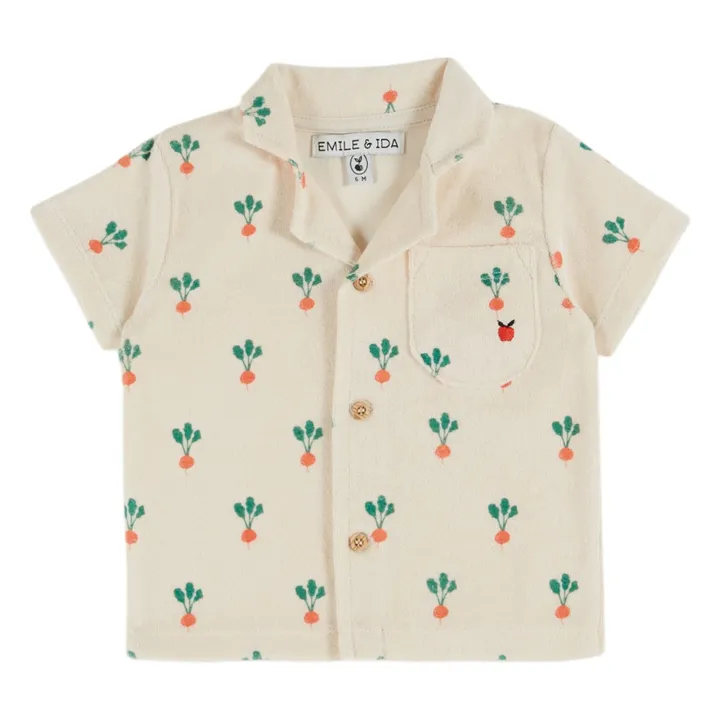 Camiseta de rizo de algodón orgánico Rábano | Crema- Imagen del producto n°0