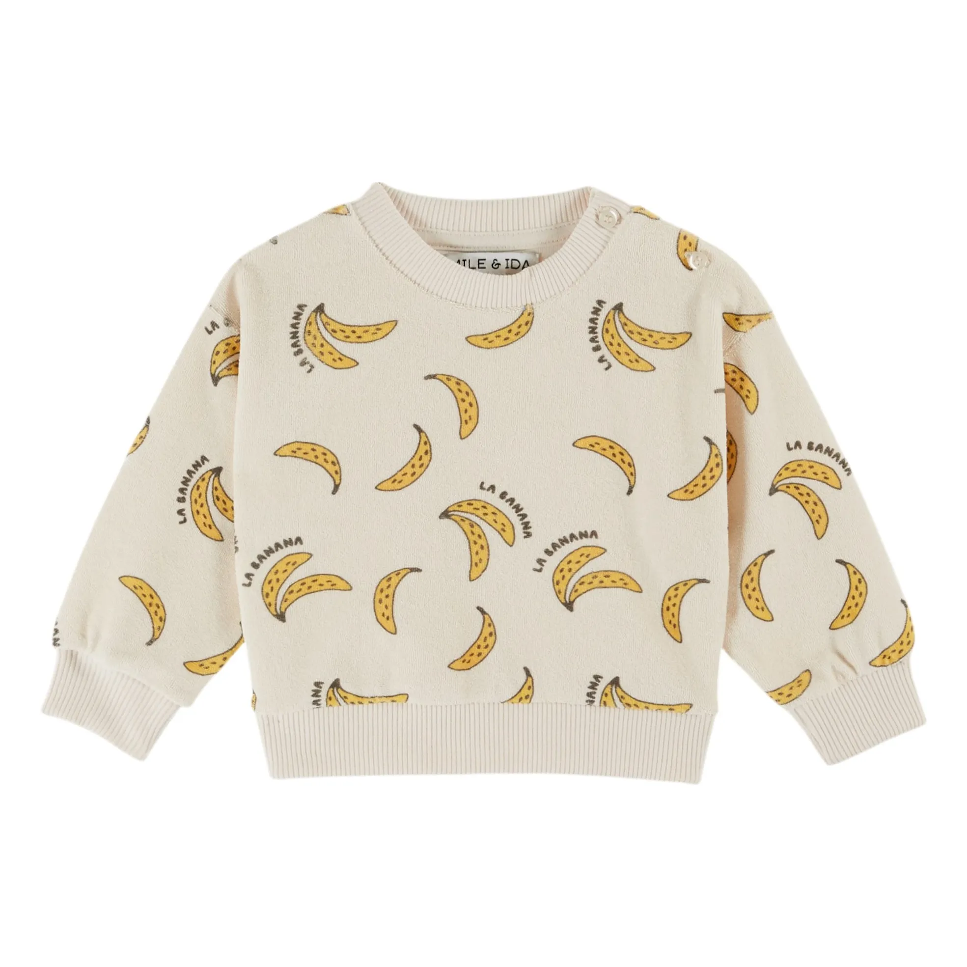 Emile Et Ida Cream Organic Cotton Banana Towelling Sweatshirt