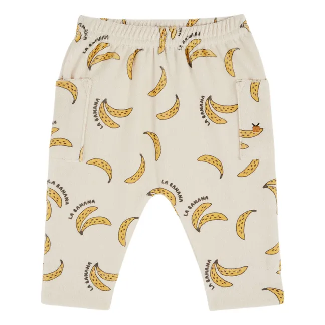 Pantalón Sarouel Banana de algodón orgánico | Crema