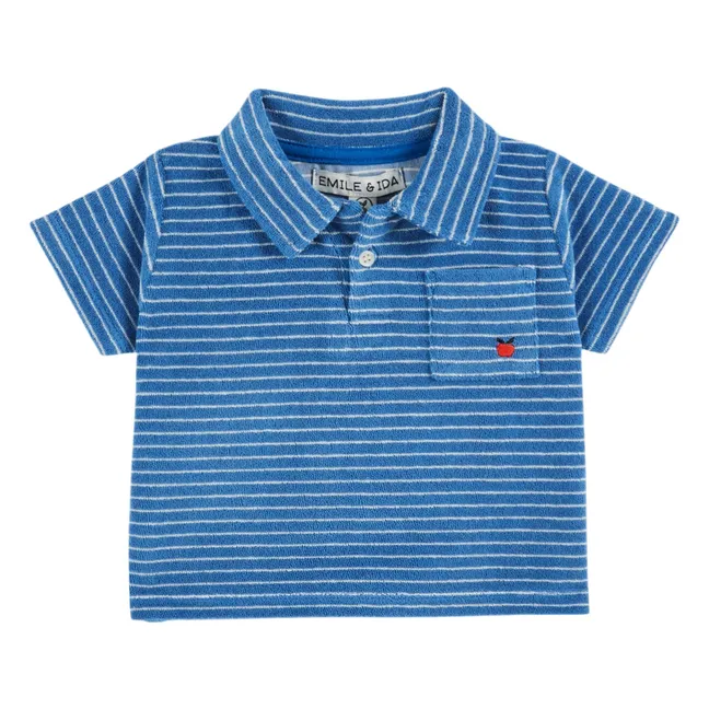 Polo a rayas de algodón orgánico | Azul