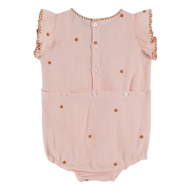 Embroidered romper | Pale Pink