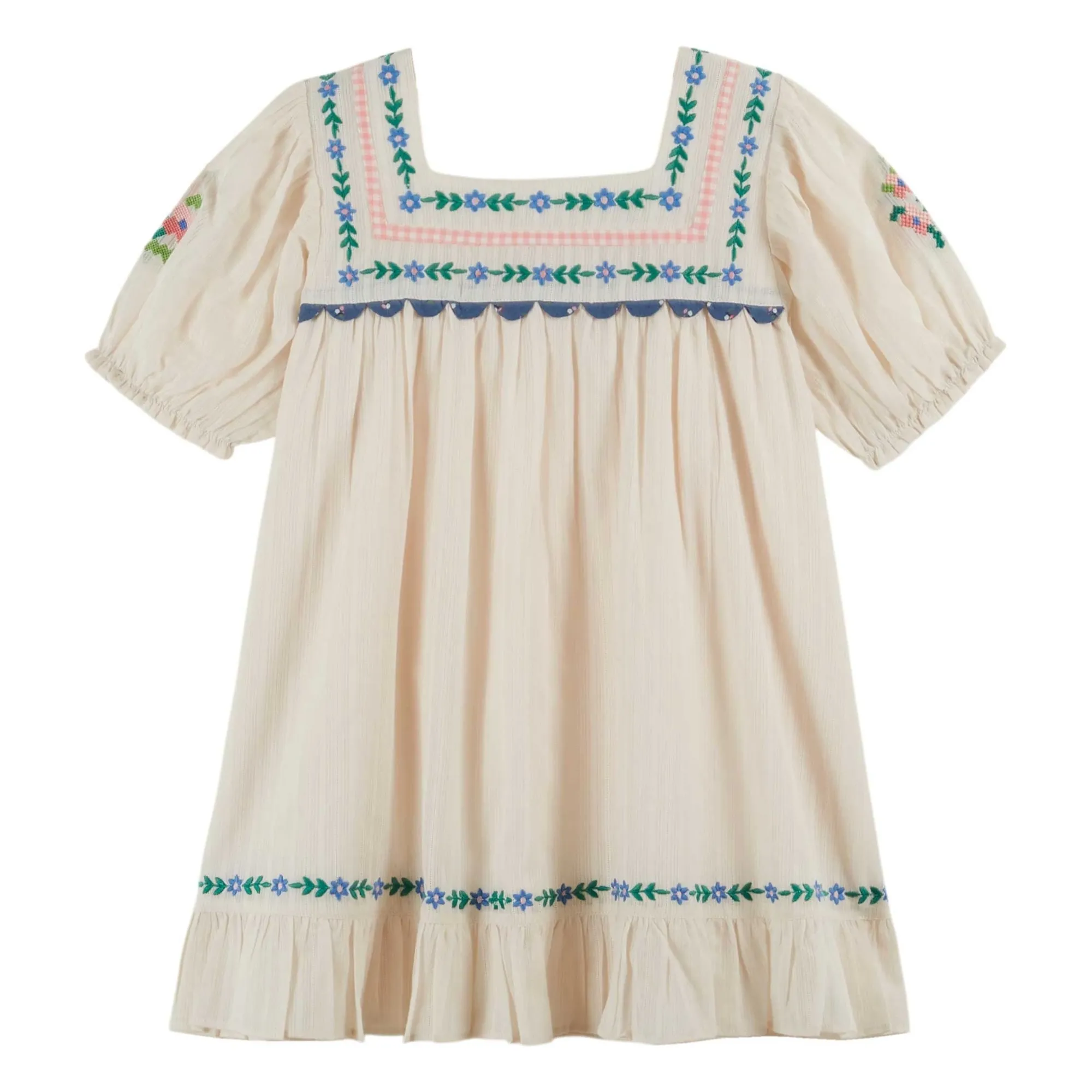Robe Volants Brodée | Crème- Image produit n°0