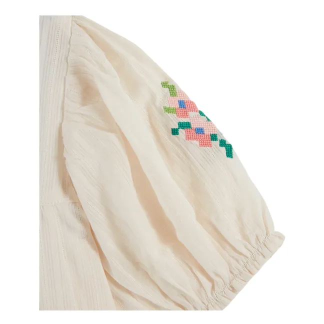 Robe Volants Brodée | Crème