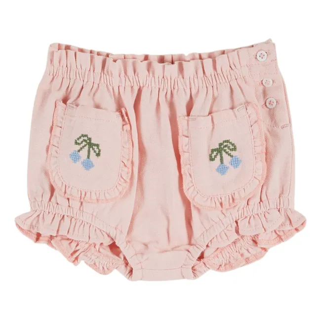 Bloomer con volantes bordados | Rosa Pálido