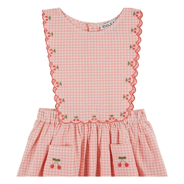 Robe Tablier Vichy Coton Bio | Rose