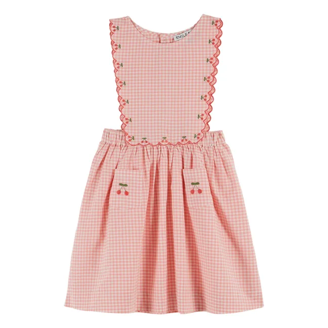 Robe Tablier Vichy Coton Bio | Rose