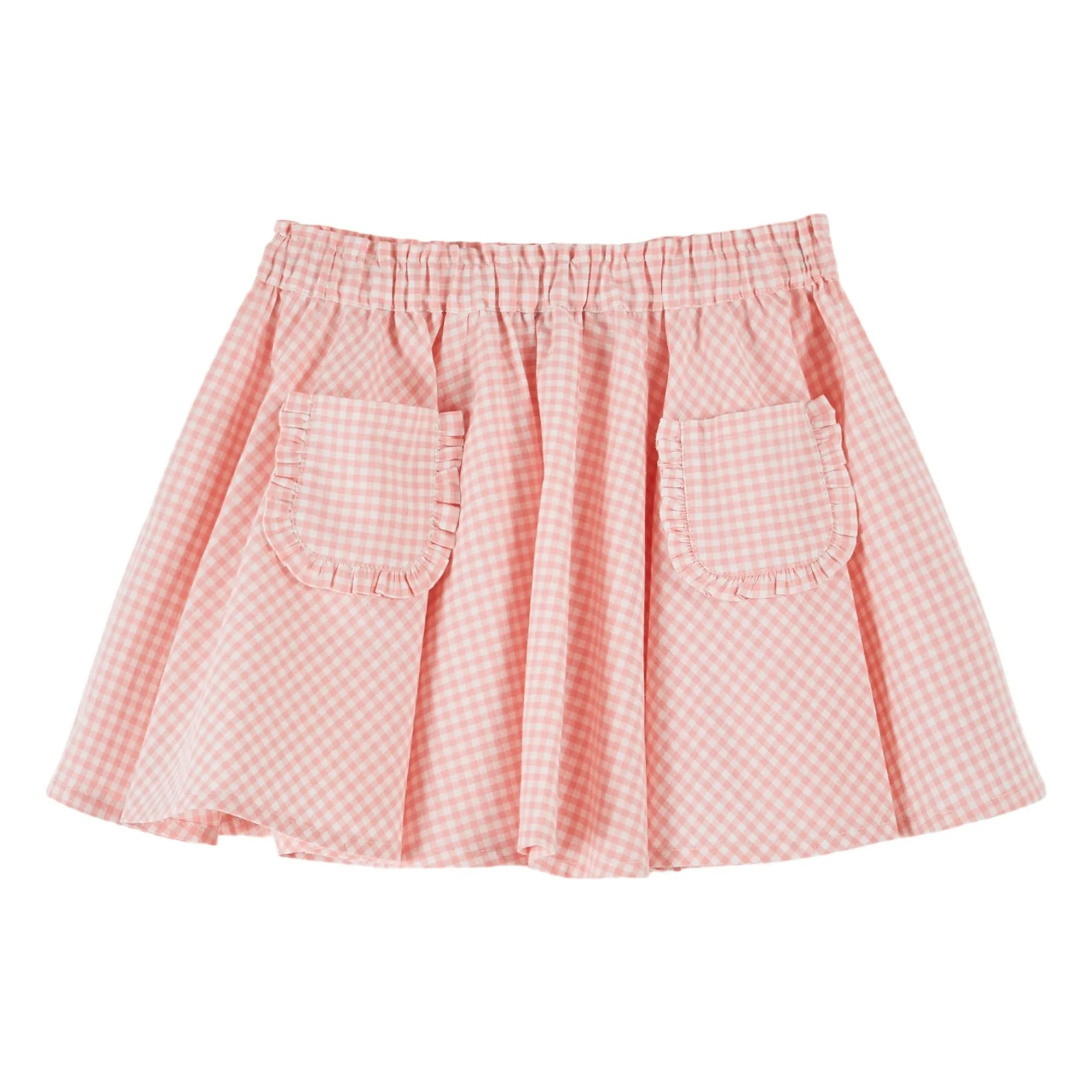 Emile Et Ida Pink Gingham Skirt Organic Cotton