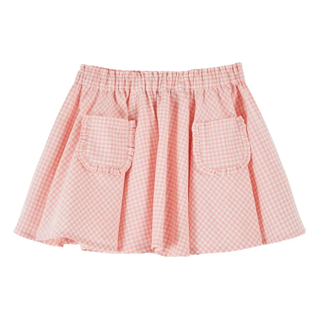 Jupe Vichy Coton Bio | Rose