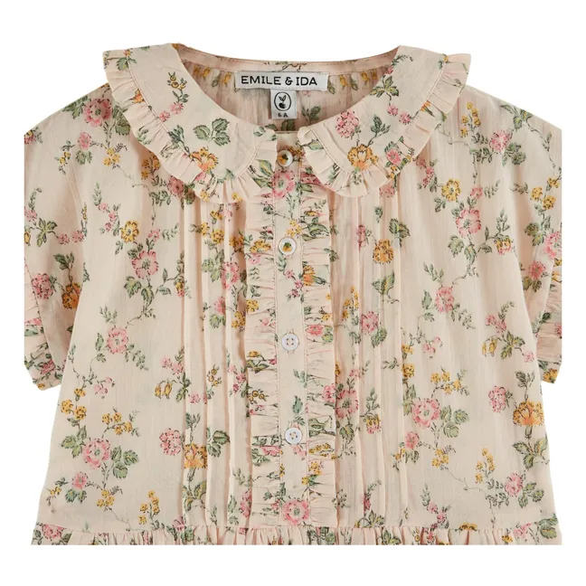 Organic Cotton Flower Dress | Pale Pink