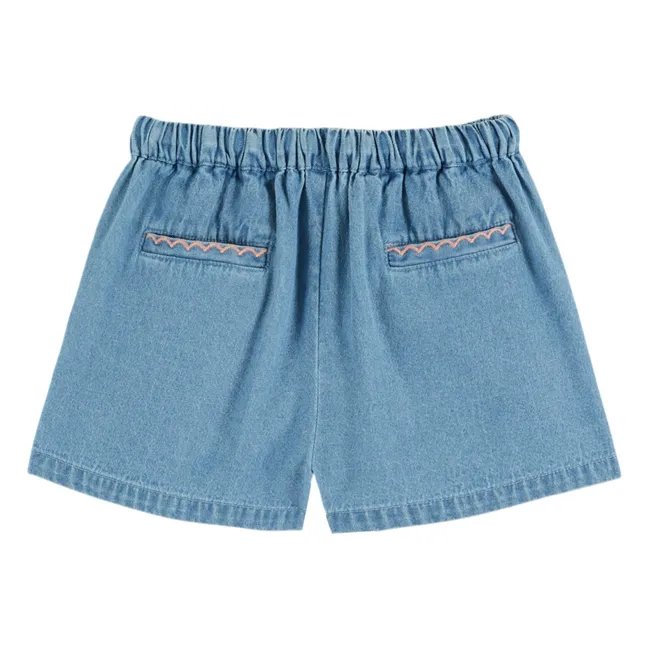 Pantalones cortos vaqueros bordados | Azul