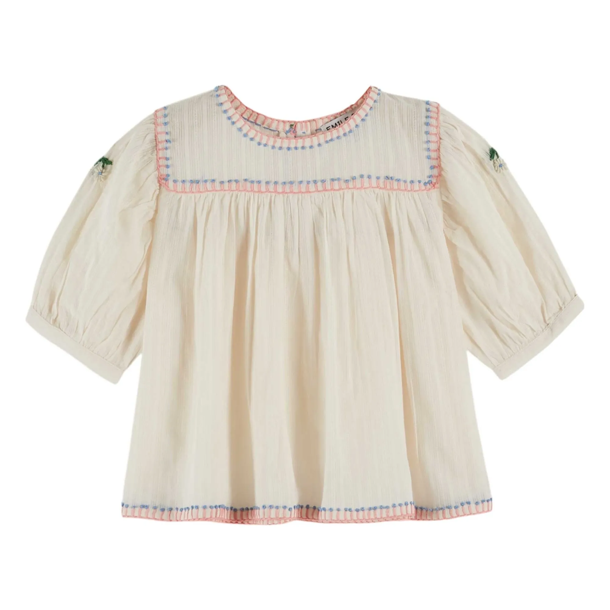 Emile Et Ida Cream Embroidered Blouse
