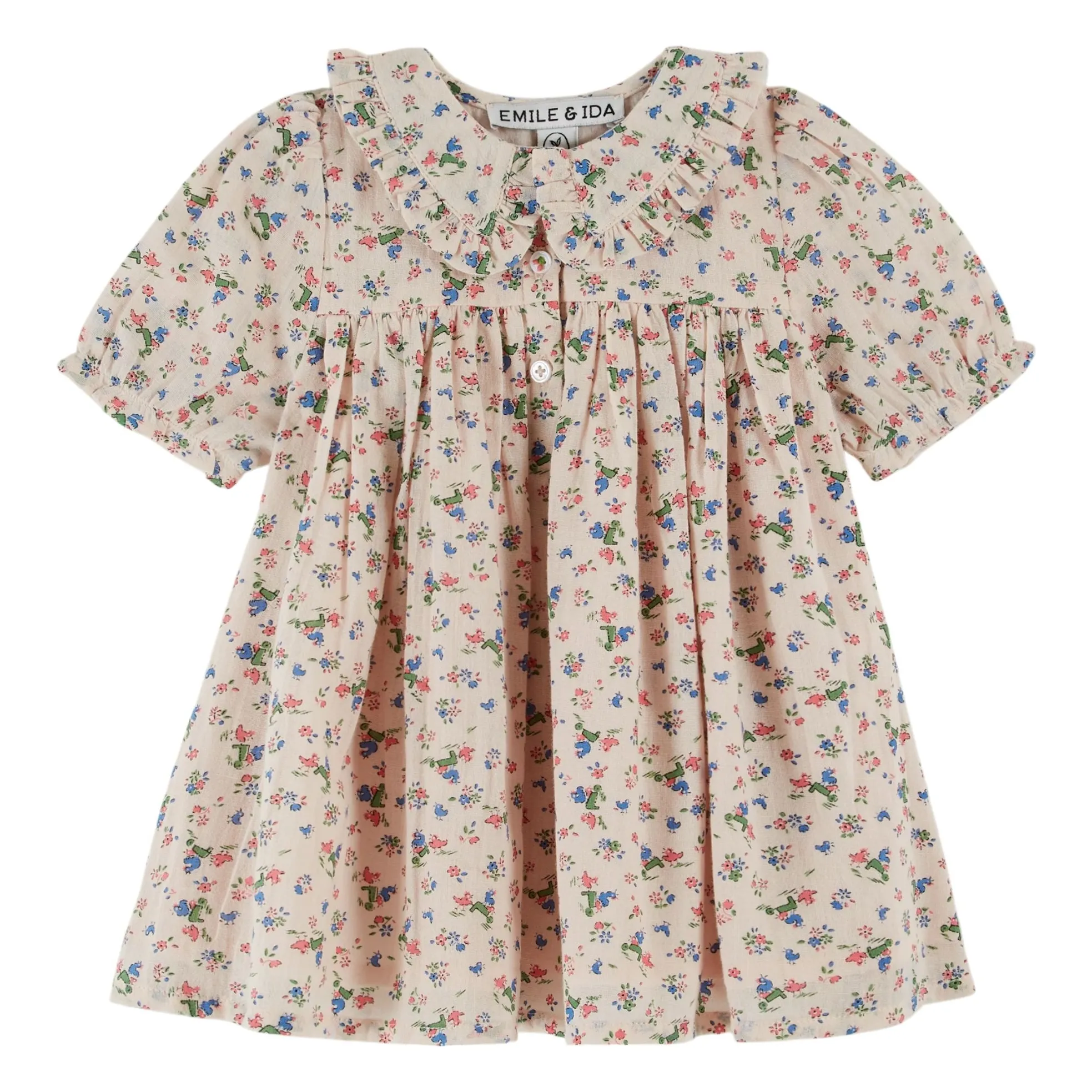 Emile Et Ida Cream Ample Floral Dress