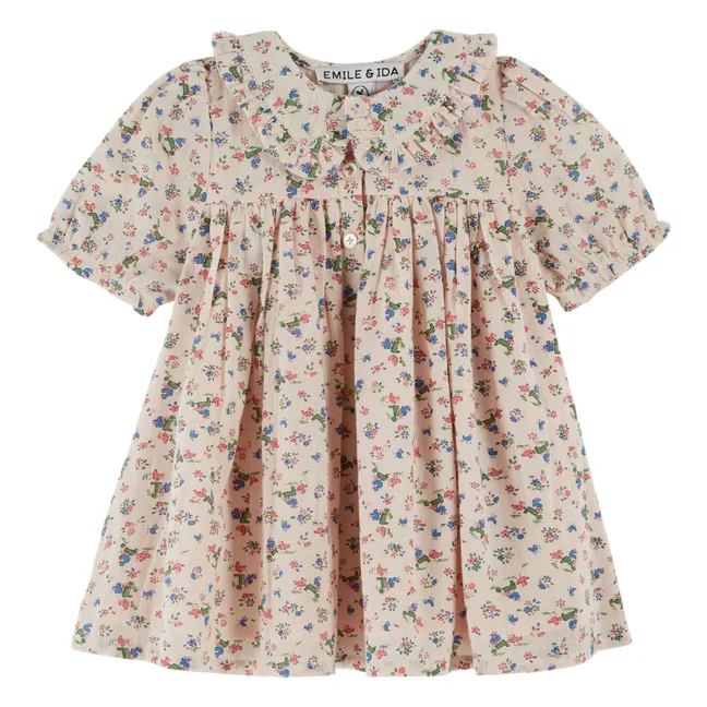 Amplio vestido floral | Crema