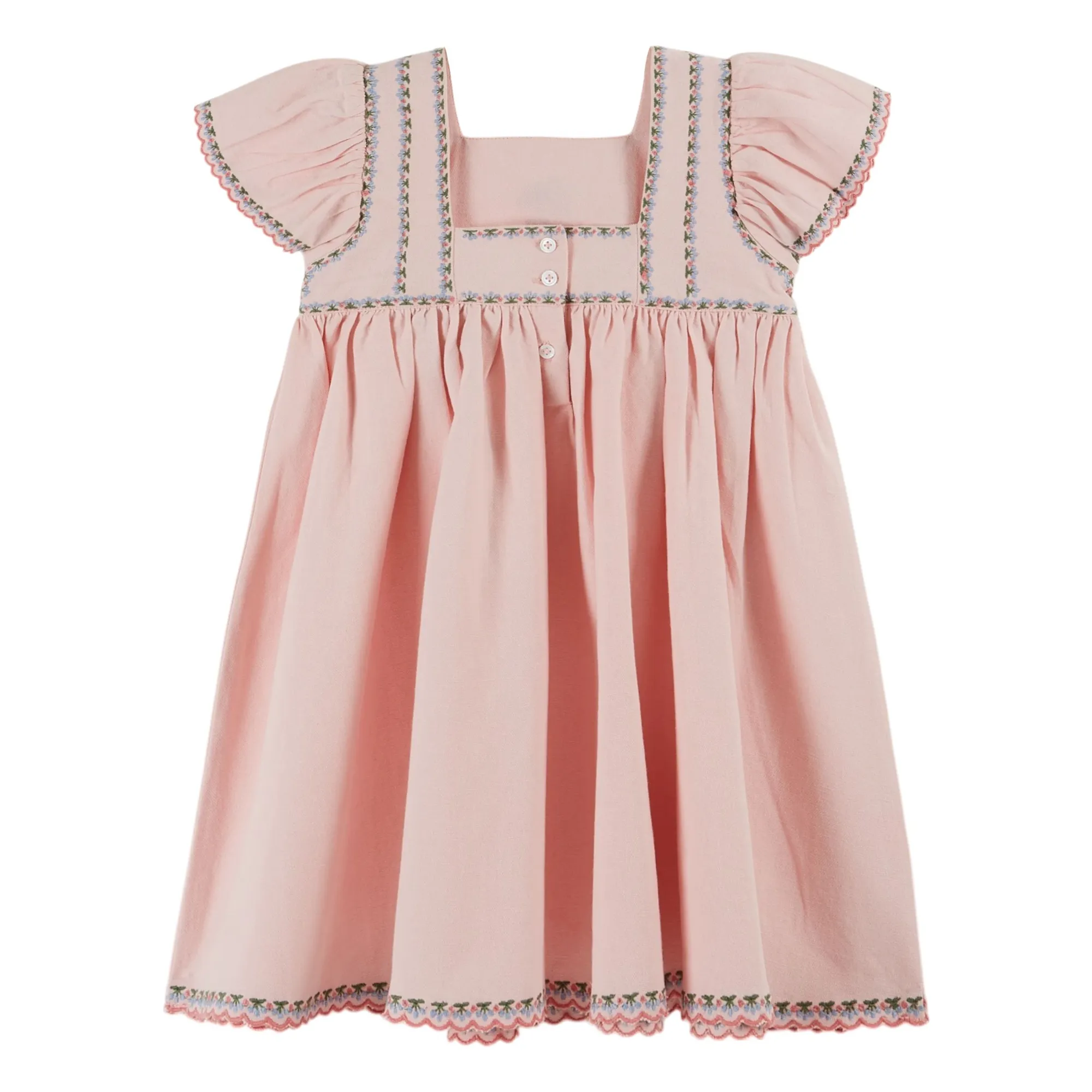 Robe Brodée | Rose pâle- Image produit n°1