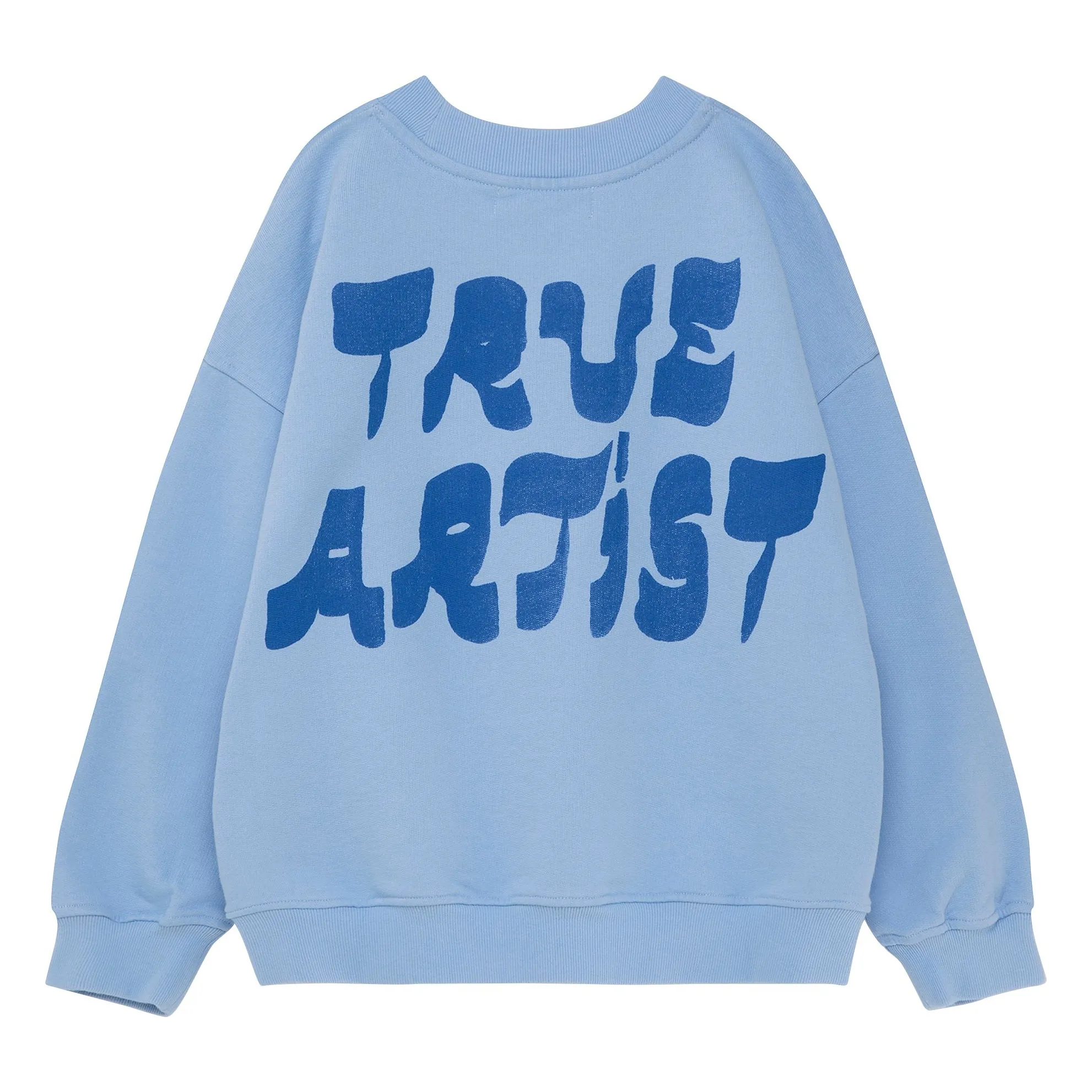 True Artist Light Blue Sweat-Shirt N°11 Oiseau Coton Bio
