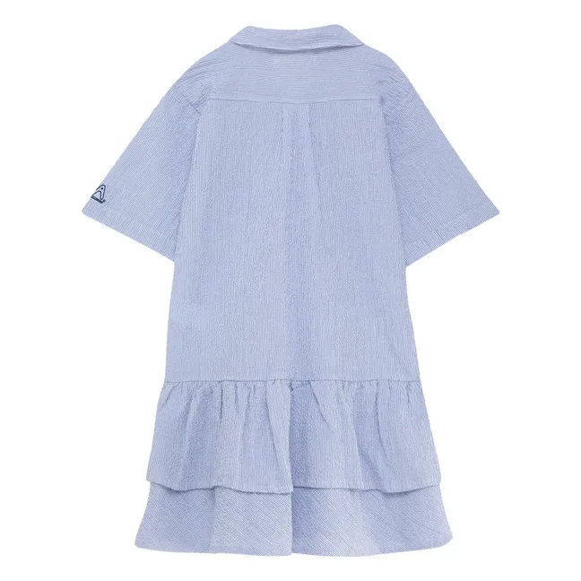 N°16 Vestido Seersucker Rayas | Azul