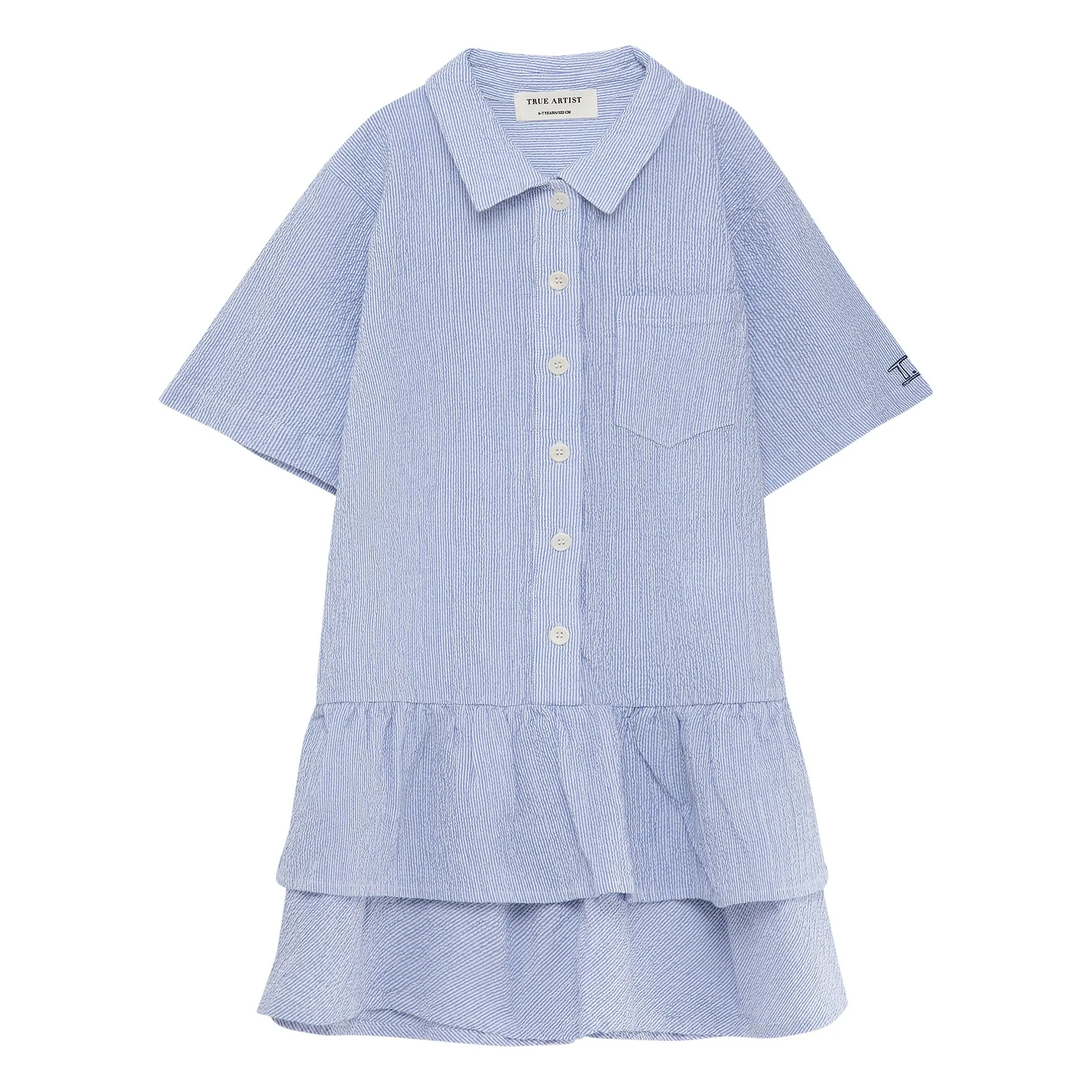 True Artist Blue N°16 Striped Seersucker Dress