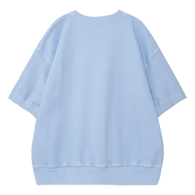 N°12 Sudadera de algodón orgánico de manga corta | Azul Cielo