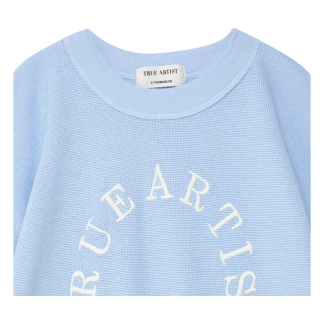 N°12 Sudadera de algodón orgánico de manga corta | Azul Cielo
