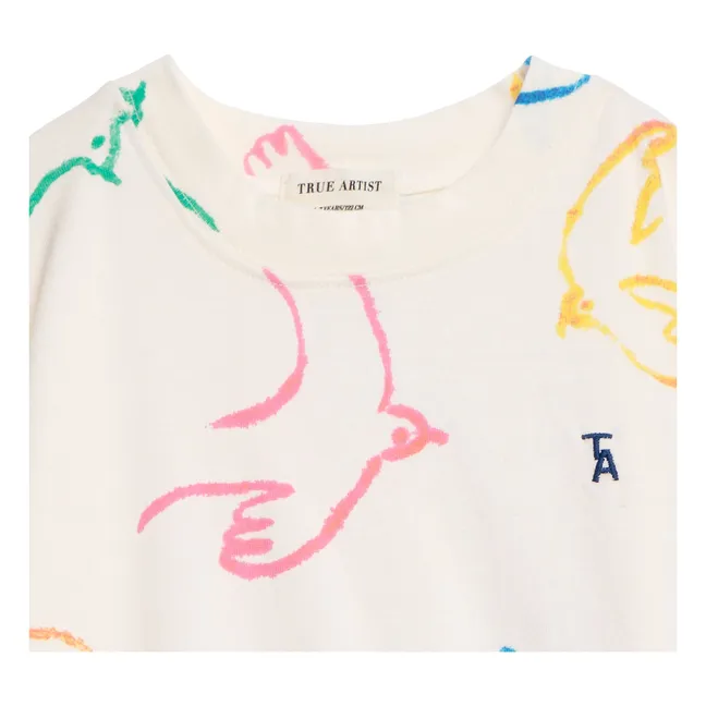 T-shirt Oiseaux Coton Bio | Ecru