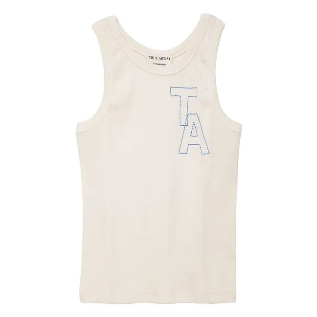 Camiseta de tirantes acanalada N°20 | Marfil