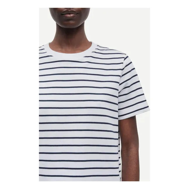 Gestreiftes T-Shirt Camino Bio-Baumwolle | Weiß