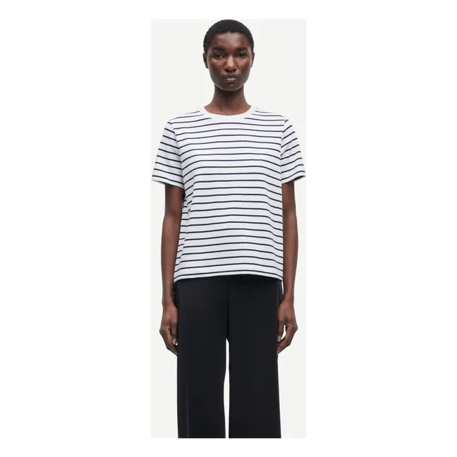 Gestreiftes T-Shirt Camino Bio-Baumwolle | Weiß