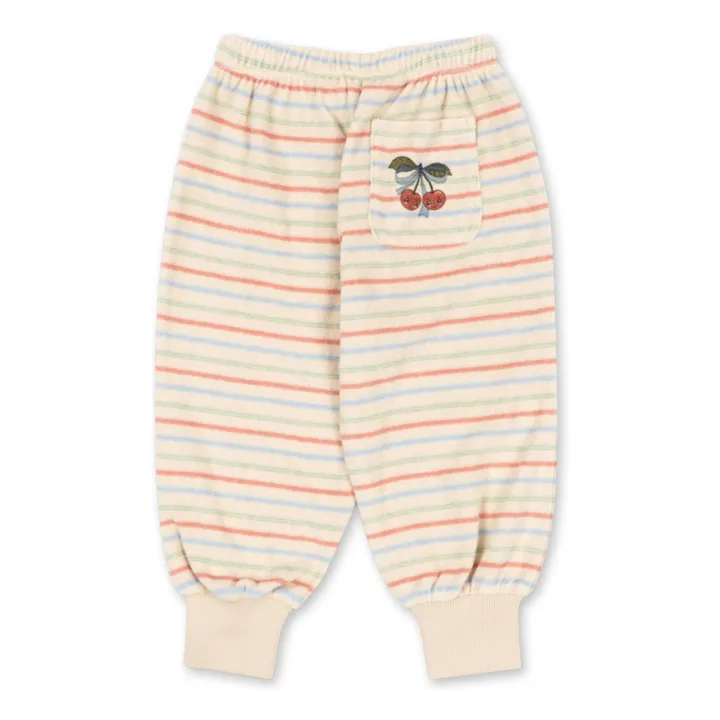 Joggers de algodón orgánico acanalado a rayas Itty | Crudo- Imagen del producto n°1