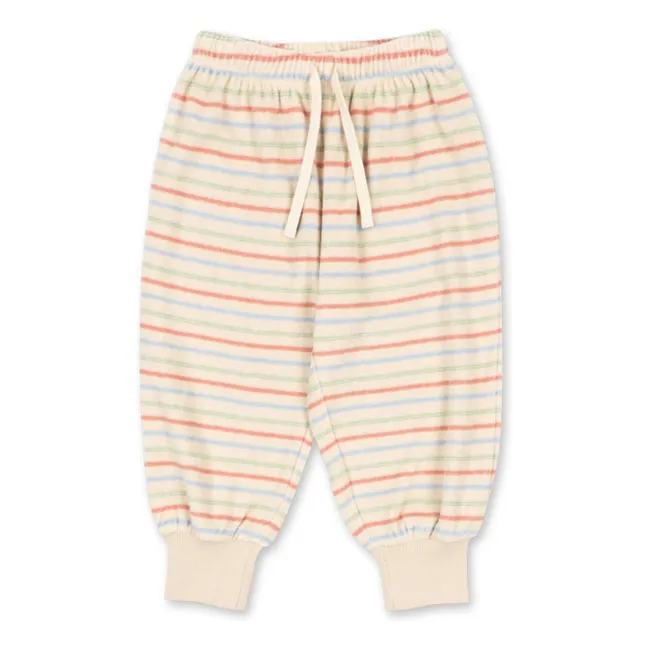 Jogger Côtelé Itty Rayé Coton Bio | Ecru